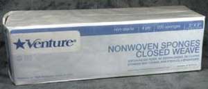 Sponges Gauze Nonwoven Closed Weave Venture™ 4-Ply 3 X 3 Inch Square NonSterile (200/BG 20BG/CS) by TIDI Products, LLC  ID 912033